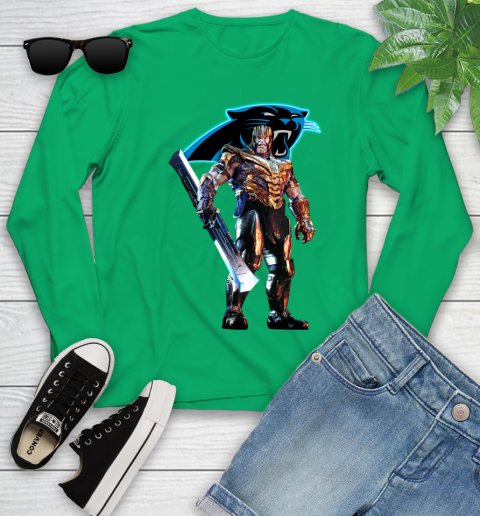 NFL Thanos Gauntlet Avengers Endgame Football Carolina Panthers Youth Long Sleeve 6