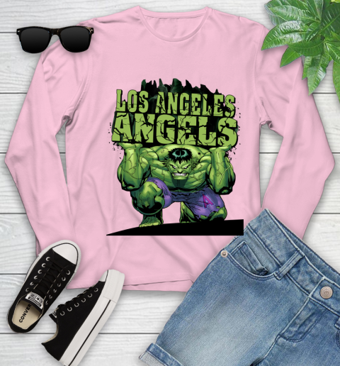 Los Angeles Angels MLB Baseball Incredible Hulk Marvel Avengers Sports Youth Long Sleeve 10