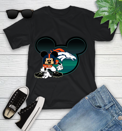 NFL Denver Broncos Mickey Mouse Disney Football T Shirt Youth T-Shirt 14
