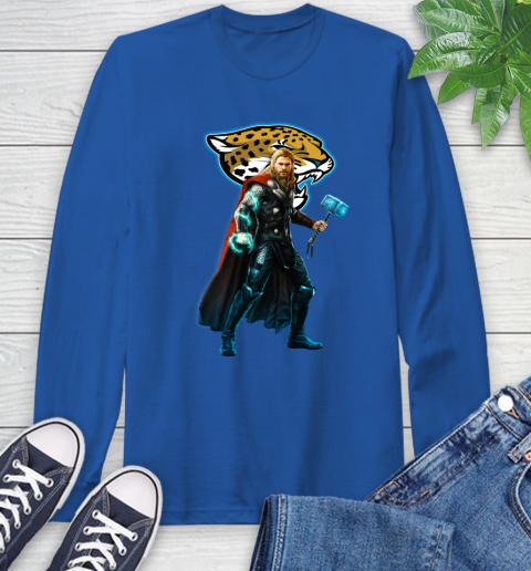 NFL Thor Avengers Endgame Football Jacksonville Jaguars Long Sleeve T-Shirt 9