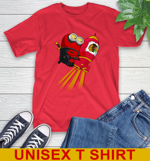 NHL Hockey Chicago Blackhawks Deadpool Minion Marvel Shirt T-Shirt 12