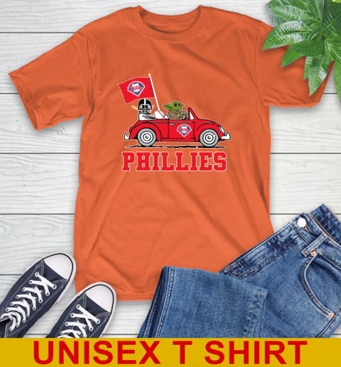 MLB Baseball Philadelphia Phillies Darth Vader Baby Yoda Driving Star Wars Shirt T-Shirt 5