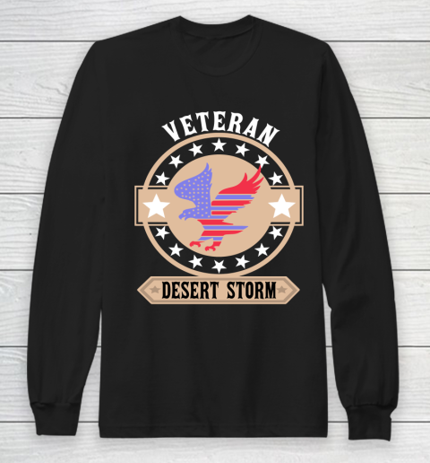Desert Storm Veteran  American Flag  Eagle Long Sleeve T-Shirt