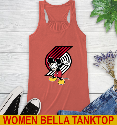Portland Trail Blazers NBA Basketball Dabbing Mickey Disney Sports Racerback Tank 4