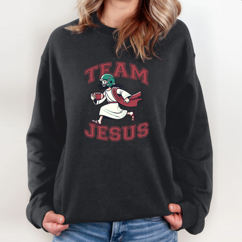 Team Jesus Football Lover Christian Faith Bible Sweatshirt