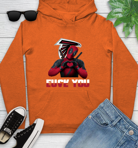 NHL Atlanta Falcons Deadpool Love You Fuck You Football Sports Youth Hoodie 4