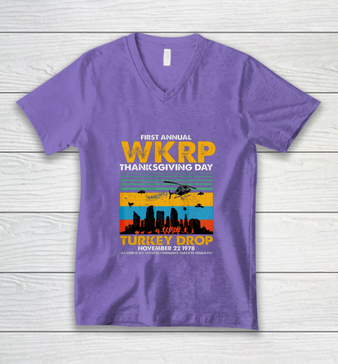 Wkrp Turkey Drop Shirt Turkey Drop T Shirt Turkey Drop Retro V-Neck T-Shirt 8