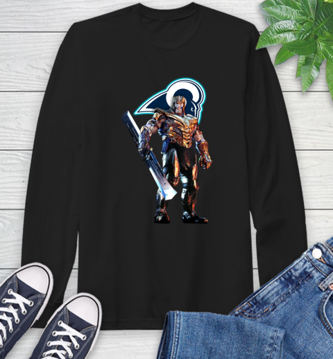 NFL Thanos Gauntlet Avengers Endgame Football Los Angeles Rams Long Sleeve T-Shirt 2