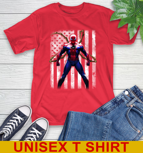NFL Football Carolina Panthers Spider Man Avengers Marvel American Flag Shirt T-Shirt 12