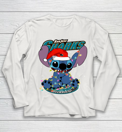 San Jose Sharks NHL Hockey noel stitch Christmas Youth Long Sleeve 8