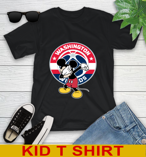 Washington Wizards NBA Basketball Dabbing Mickey Disney Sports Youth T-Shirt 2