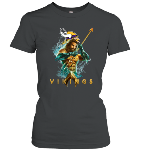NFL Minnesota Vikings Aquaman DC Football Sports 9MNGE4KwN9r ladies t shirt 20 95 151514 front black