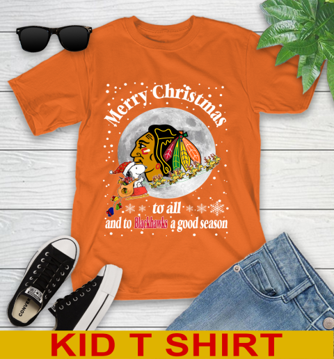 Chicago Blackhawks Merry Christmas To All And To Blackhawks A Good Season NHL Hockey Sports Youth T-Shirt 8