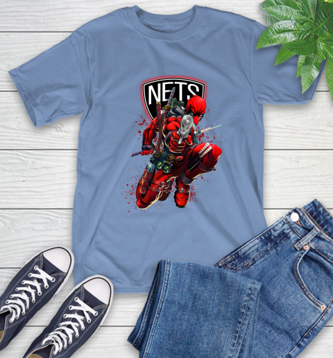 NBA Deadpool Marvel Comics Sports Basketball Brooklyn Nets T-Shirt 11