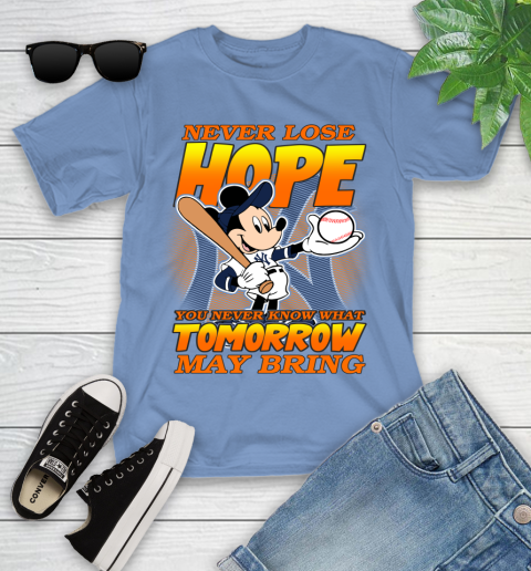 New York Yankees MLB Baseball Mickey Disney Never Lose Hope Youth T-Shirt 15