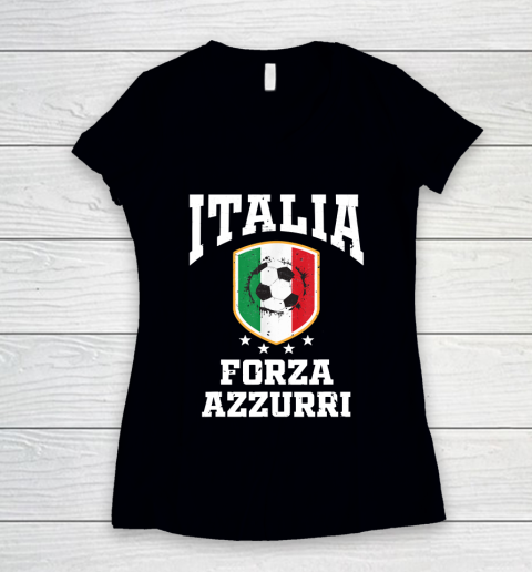 Forza Azzurri Jersey Football 2021 2020 National Team Italia Women's V-Neck T-Shirt