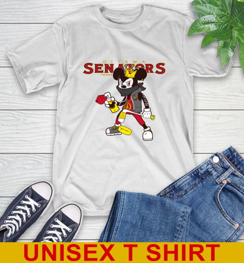 Ottawa Senators NHL Hockey Mickey Peace Sign Sports T-Shirt