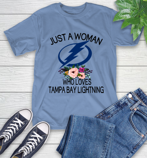NHL Just A Woman Who Loves Tampa Bay Lightning Hockey Sports T-Shirt 11