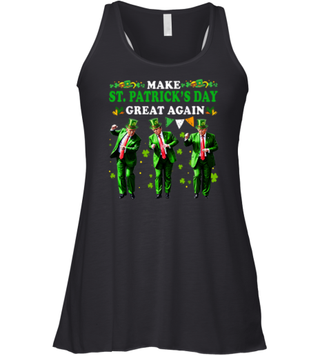Make St. Patrick's Day Great Again Trump Dance Racerback Tank