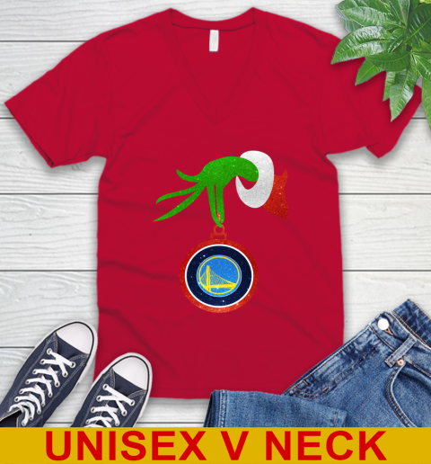 Golden State Warriors Grinch Merry Christmas NBA Basketball V-Neck T-Shirt 7