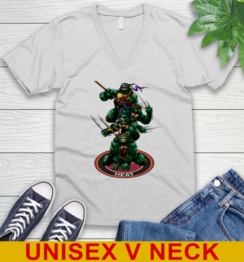 NBA Basketball Miami Heat Teenage Mutant Ninja Turtles Shirt V-Neck T-Shirt