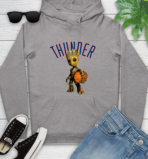 Oklahoma City Thunder NBA Basketball Groot Marvel Guardians Of The Galaxy Youth Hoodie 6