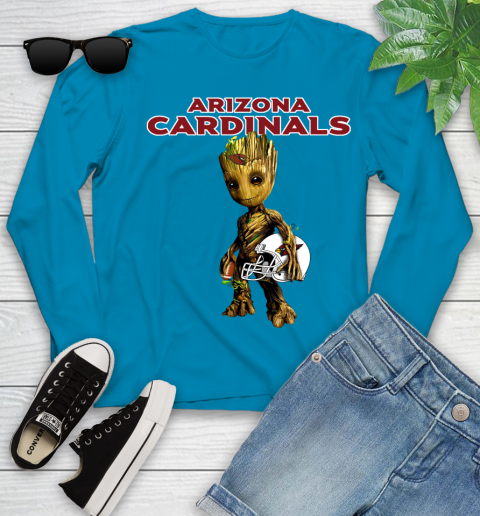 Arizona Cardinals NFL Football Groot Marvel Guardians Of The Galaxy Youth Long Sleeve 7