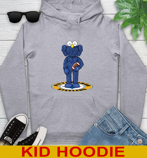 NFL Football Pittsburgh Steelers Kaws Bff Blue Figure Shirt Youth Hoodie 6