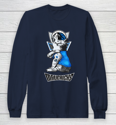 NBA Basketball My Cat Loves Dallas Mavericks Long Sleeve T-Shirt 3 NBA Basketball My Cat Loves Dallas Mavericks Long Sleeve T-Shirt - Image 3