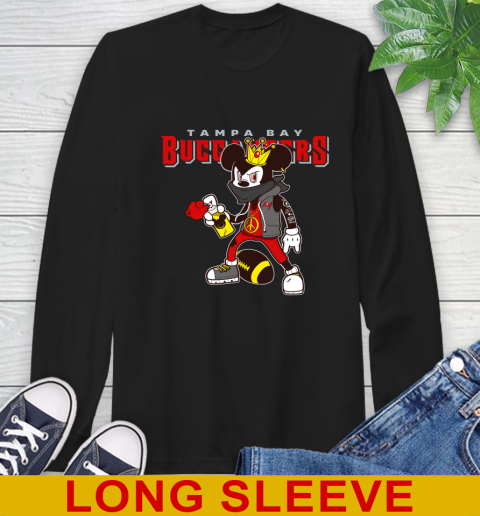 Tampa Bay Buccaneers NFL Football Mickey Peace Sign Sports Long Sleeve T-Shirt 2