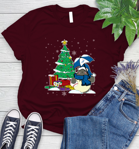 Los Angeles Dodgers MLB Baseball Cute Tonari No Totoro Christmas Sports Women's T-Shirt 7