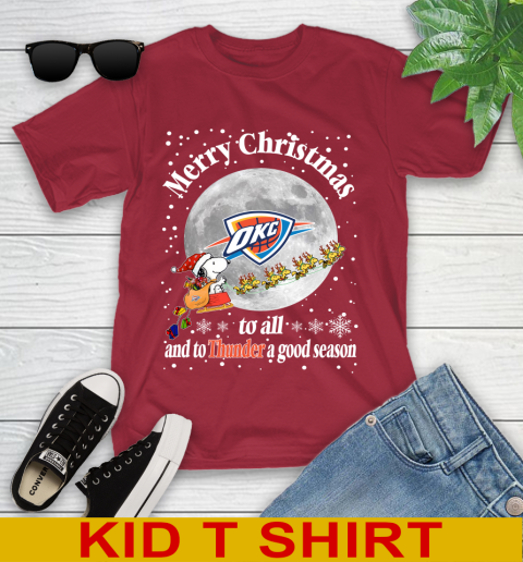 Oklahoma City Thunder Merry Christmas To All And To Thunder A Good Season NBA Basketball Sports Youth T-Shirt - Image 13
