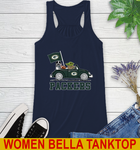 NFL Football Green Bay Packers Darth Vader Baby Yoda Driving Star Wars Shirt Racerback Tank 11