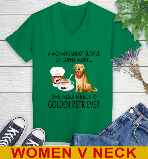 Women cannot survive on coffee alone she also need a GOLDEN tshirt 63