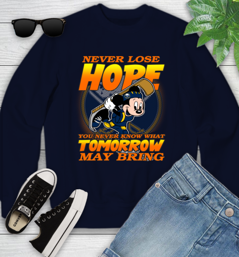 Buffalo Sabres NHL Hockey ootball Mickey Disney Never Lose Hope Youth Sweatshirt 2