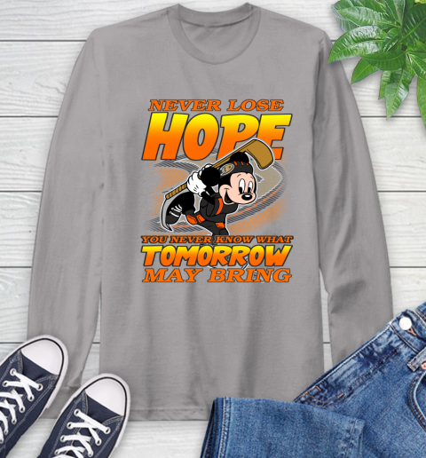 Anaheim Ducks NHL Hockey ootball Mickey Disney Never Lose Hope Long Sleeve T-Shirt 6