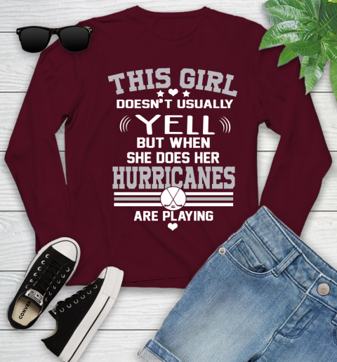 Carolina Hurricanes NHL Hockey I Yell When My Team Is Playing Youth Long Sleeve 6