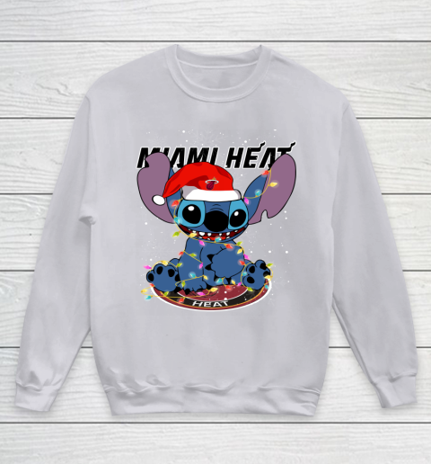 Miami Heat NBA noel stitch Basketball Christmas Youth Sweatshirt 2