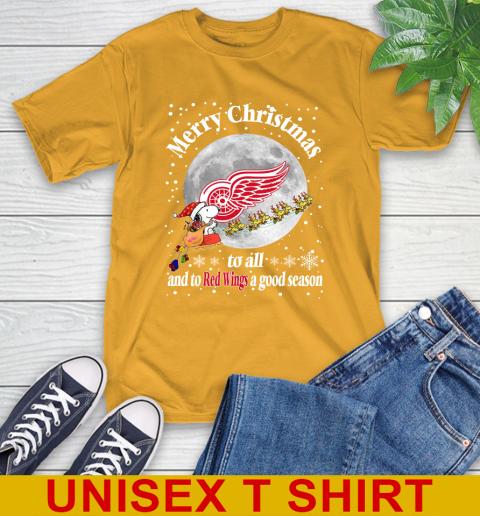 Detroit Red Wings Merry Christmas To All And To Red Wings A Good Season NHL Hockey Sports T-Shirt 2