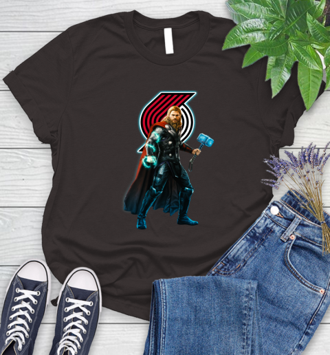 NBA Thor Avengers Endgame Basketball Portland Trail Blazers Women's T-Shirt 8