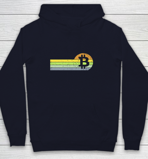 Bitcoin BTC Vintage Sunset Crypto Cryptocurrency Blockchain Youth Hoodie 2