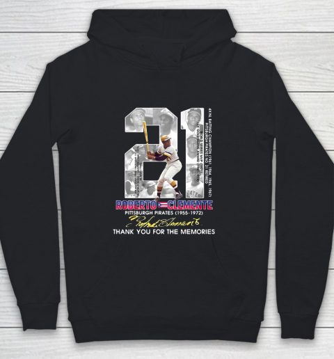 Roberto Clemente Signature Thank You For The Memories Youth Hoodie