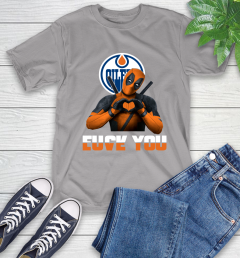 NHL Edmonton Oilers Deadpool Love You Fuck You Hockey Sports T-Shirt 7 NHL Edmonton Oilers Deadpool Love You Fuck You Hockey Sports T-Shirt - Image 7
