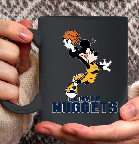 NBA Basketball Denver Nuggets Cheerful Mickey Mouse Shirt Ceramic Mug 11oz