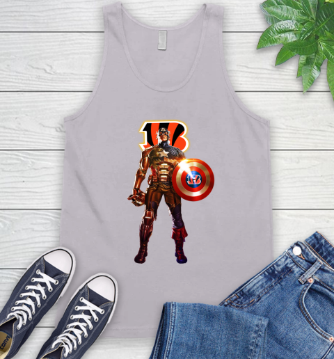 NFL Captain America Marvel Avengers Endgame Football Sports Cincinnati Bengals Tank Top 4