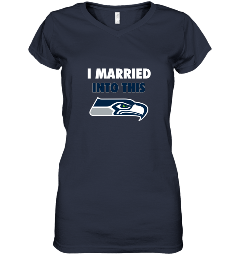 Women's Seattle Seahawks Football Ladies Bling V-neck Shirt (Size M)