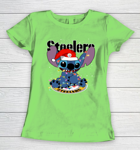 Pittsburgh Steelers NFL Football noel stitch Christmas Women's T-Shirt 5