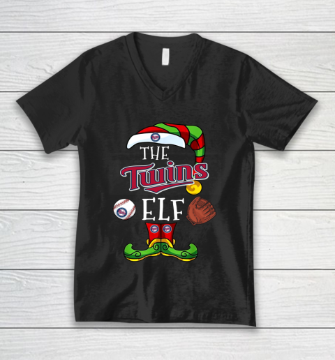Minnesota Twins Christmas ELF Funny MLB V-Neck T-Shirt