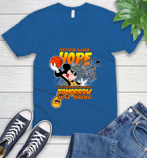 Los Angeles Lakers NBA Basketball Mickey Disney Never Lose Hope V-Neck T-Shirt 5