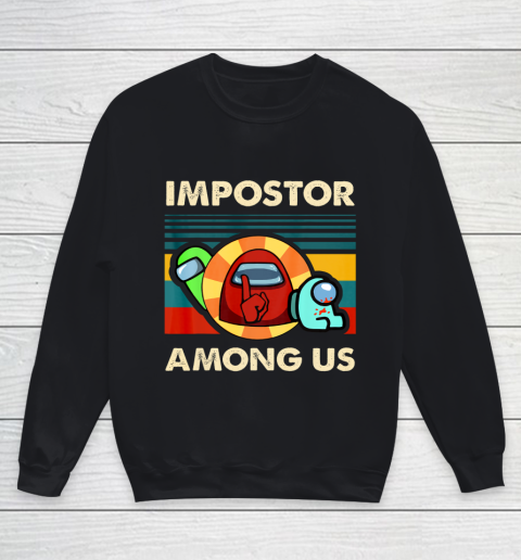 Among Us Game Shirt Impostor Among us funny vintage game Youth Sweatshirt